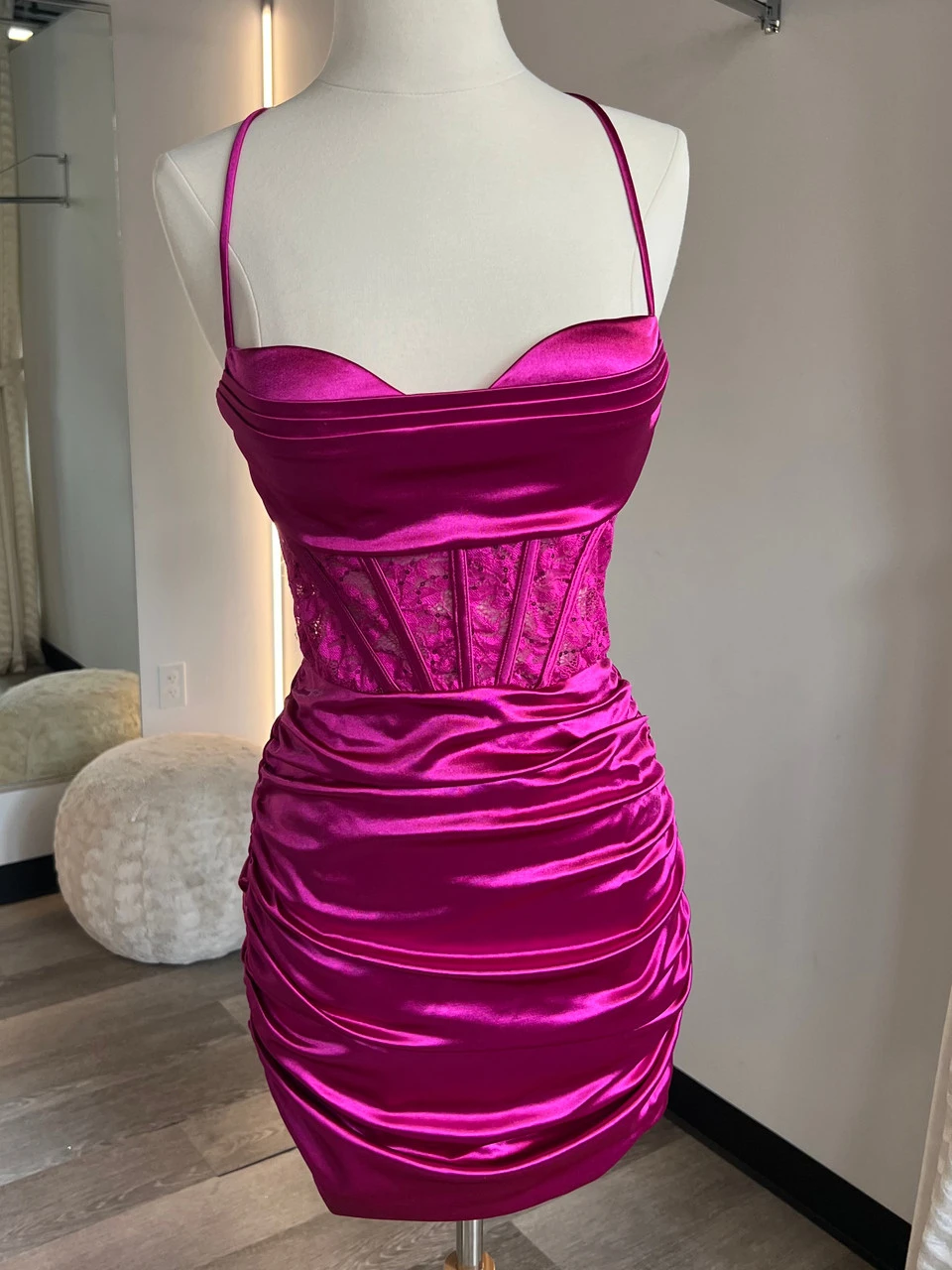 Pia Mini Dress - Fuchsia - Image 6
