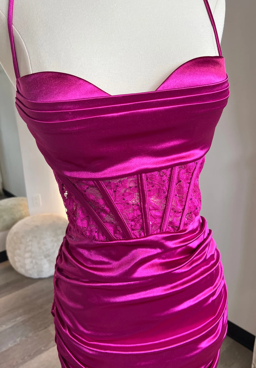 Pia Mini Dress - Fuchsia - Image 8