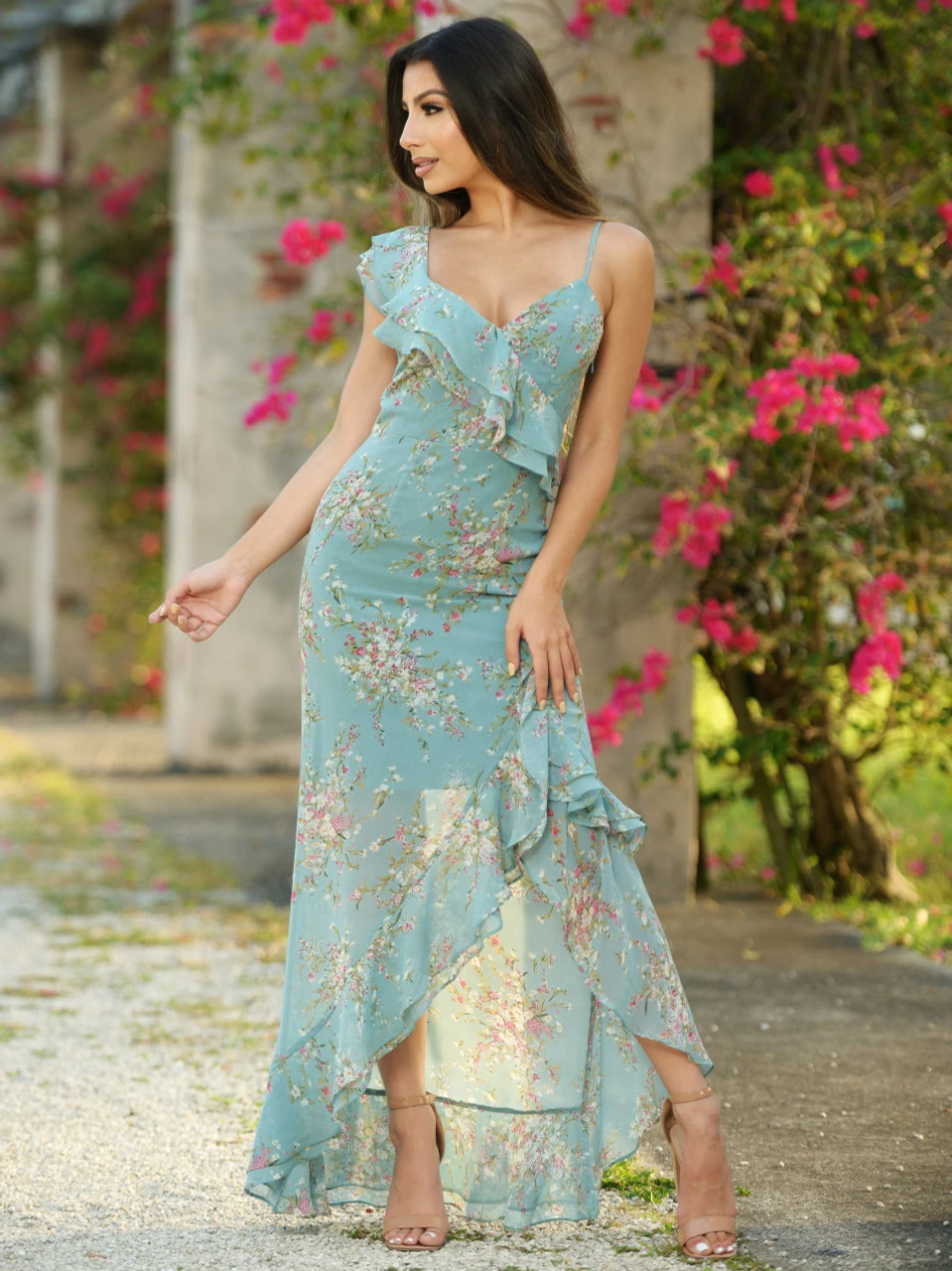 Linnea Maxi Dress - Teal Floral - FINAL SALE - Image 5