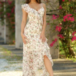Linnea Maxi Dress - White Floral - FINAL SALE