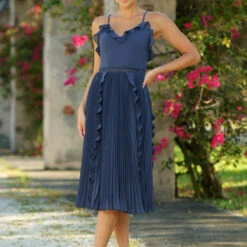 Maia Midi Dress- Steel Blue - FINAL SALE