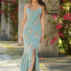 Greta Maxi Dress - Teal Floral