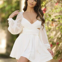 Vera Two Way Mini Dress - White