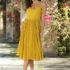Maia Midi Dress- Mustard - FINAL SALE