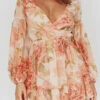 Melody Mini Dress - Orange Floral