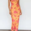 Moana Maxi Dress - Orange Floral