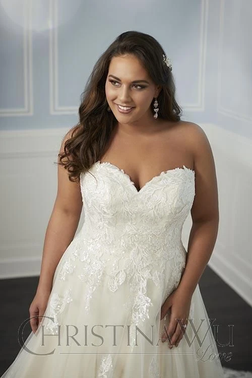 Christina Wu 29337 Strapless Sweetheart Neck Plus Size Wedding Dress - Image 3