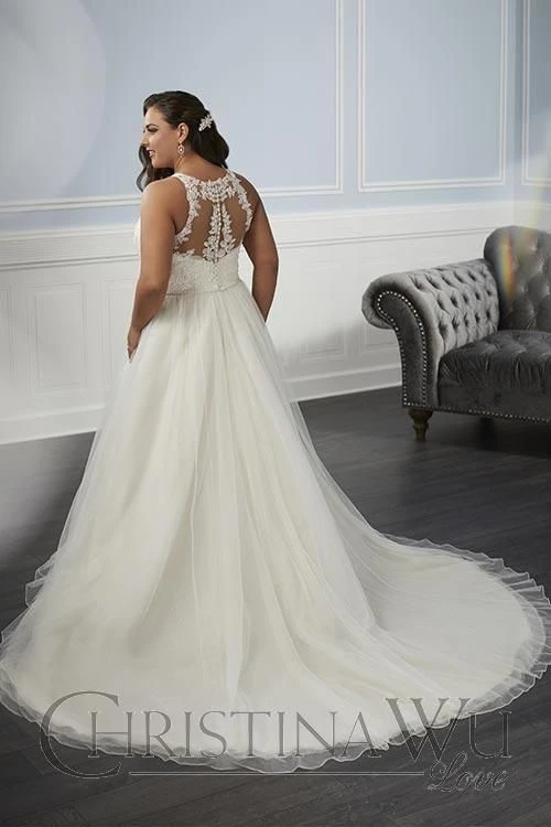 Christina Wu 29341 Illusion Neckline Plus Size Bridal Dress - Image 2