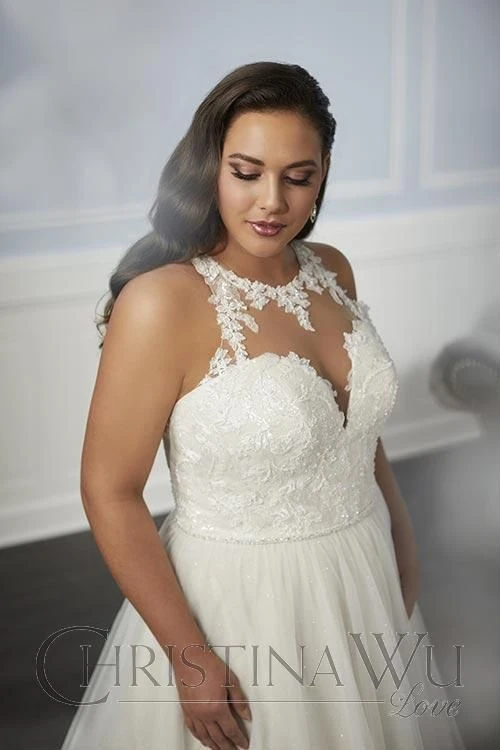 Christina Wu 29341 Illusion Neckline Plus Size Bridal Dress - Image 3