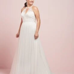 Christina Wu 29352 Keyhole Neckline Plus Size Wedding Dress