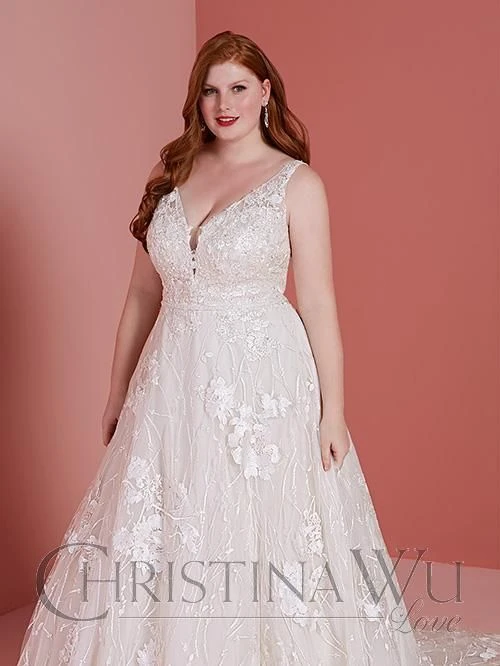 Christina Wu 29360 Plunging Neckline Plus Size Wedding Dress - Image 2