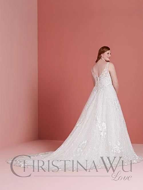 Christina Wu 29360 Plunging Neckline Plus Size Wedding Dress - Image 3