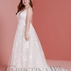 Christina Wu 29366 Beaded Waist Plus Size Bridal Dress
