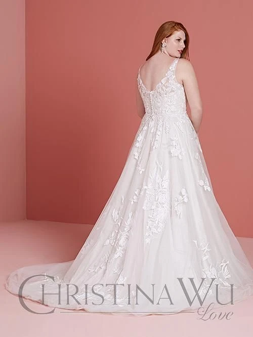 Christina Wu 29366 Beaded Waist Plus Size Bridal Dress - Image 2