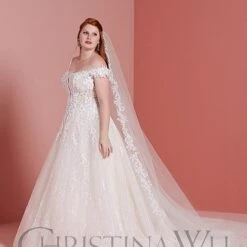 Christina Wu 29369 Off The Shoulder Plus Size Bridal Dress
