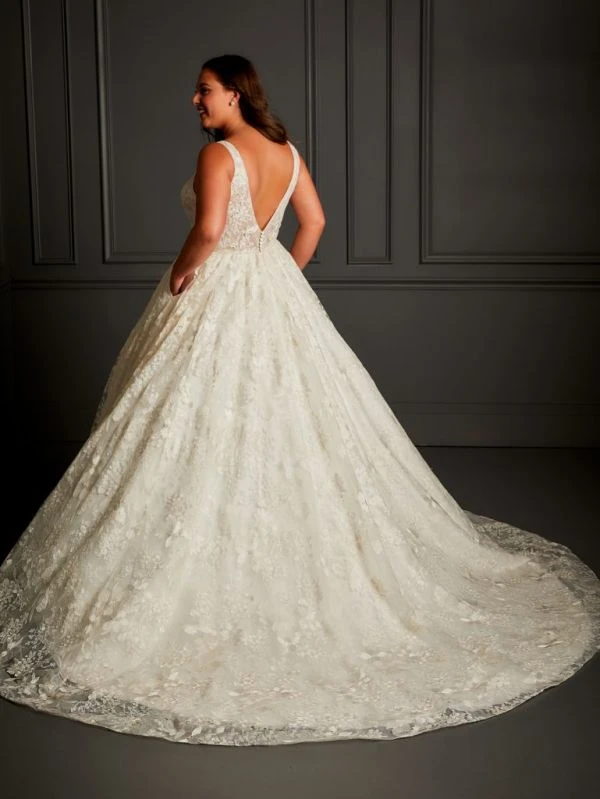 Christina Wu 29377 Plunging Neckline Plus Size Wedding Dress - Image 2