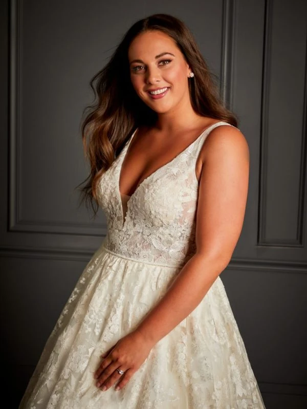 Christina Wu 29377 Plunging Neckline Plus Size Wedding Dress - Image 3