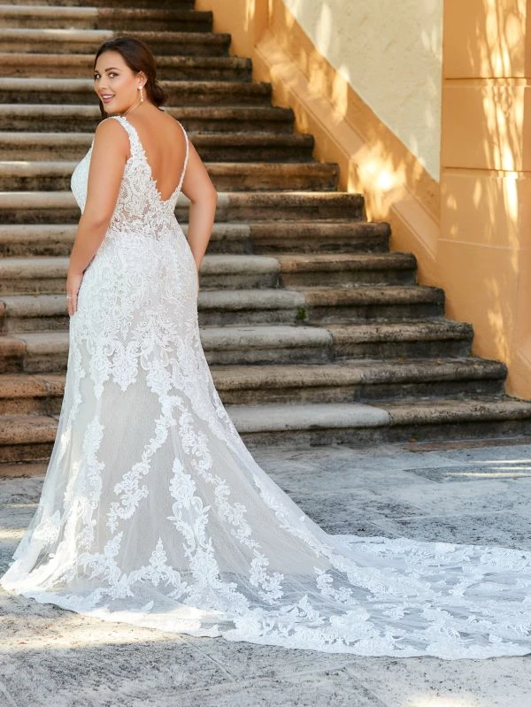 Christina Wu 29381 Plunging Neckline Plus Size Wedding Dress - Image 2