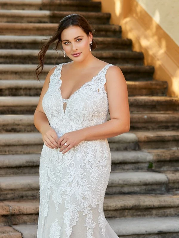 Christina Wu 29381 Plunging Neckline Plus Size Wedding Dress - Image 3