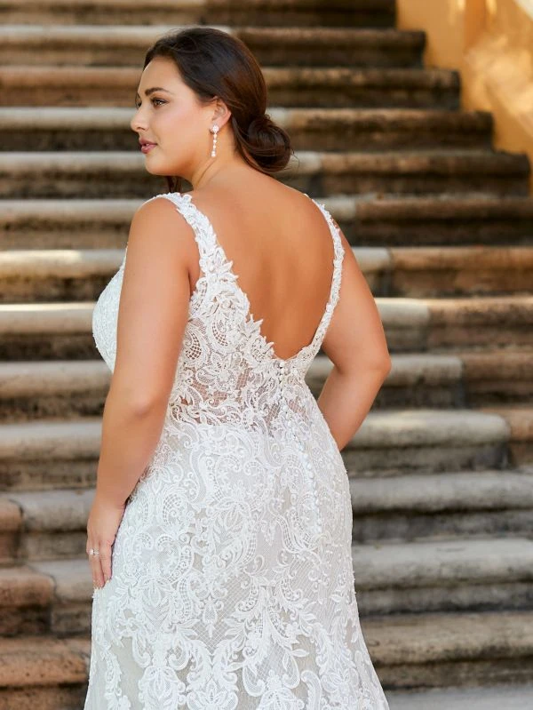 Christina Wu 29381 Plunging Neckline Plus Size Wedding Dress - Image 4