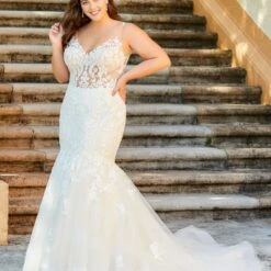 Christina Wu 29389 Sheer Bodice Open Back Plus Size Bridal Dress