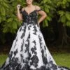 Christina Wu 29395 Cold Shoulder Floral Plus Size Wedding Dress