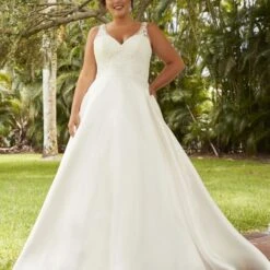 Christina Wu 29401 Sheer Back V-Neck Plus Size Bridal Dress