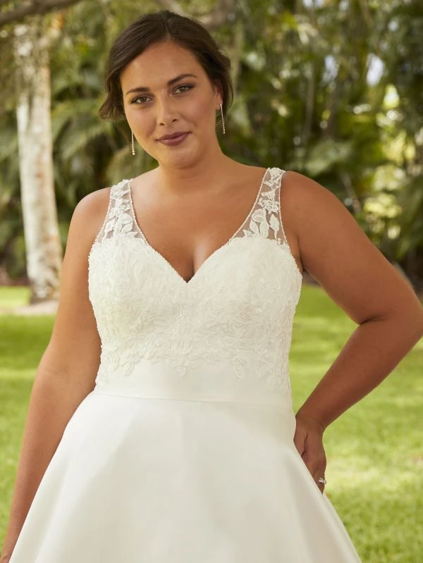 Christina Wu 29401 Sheer Back V-Neck Plus Size Bridal Dress - Image 2