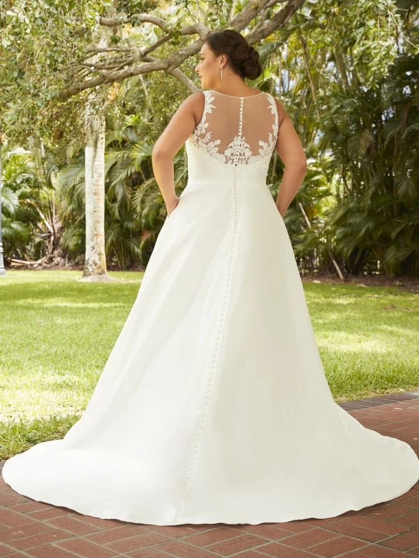Christina Wu 29401 Sheer Back V-Neck Plus Size Bridal Dress - Image 3