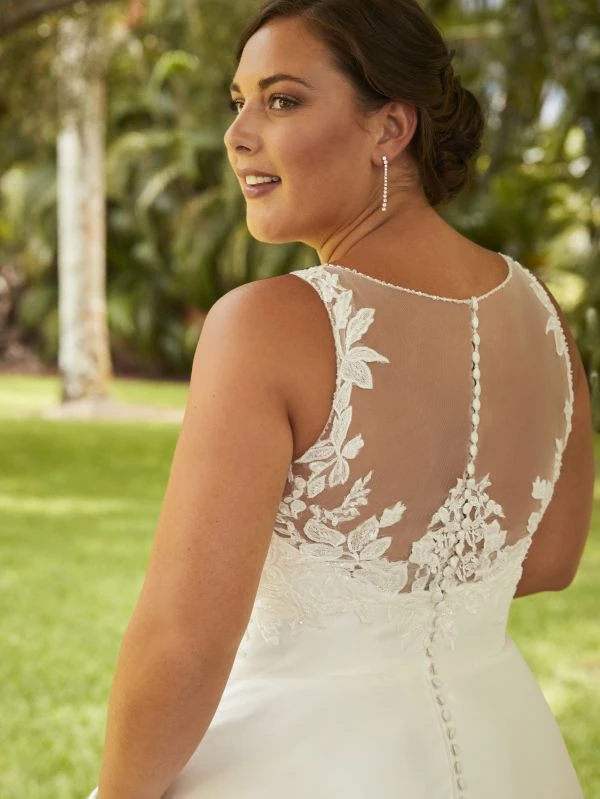Christina Wu 29401 Sheer Back V-Neck Plus Size Bridal Dress - Image 4