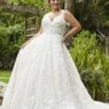 Christina Wu 29402 Floral Lace Illusion Back Plus Size Bridal Dress