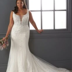 Christina Wu 29411 Square Back Plunging Neck Plus Size Wedding Dress
