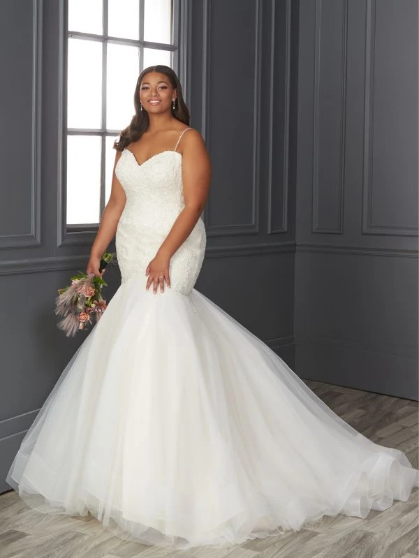 Christina Wu 29412 Illusion Back Trumpet-Style Plus Size Wedding Dress