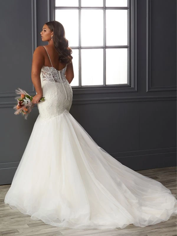 Christina Wu 29412 Illusion Back Trumpet-Style Plus Size Wedding Dress - Image 3