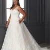 Christina Wu 29416 Pleated Waist V-Neck Plus Size Bridal Dress