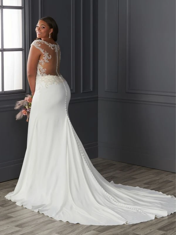 Christina Wu 29417 Beaded Bodice Cap Sleeve Plus Size Bridal Dress - Image 3