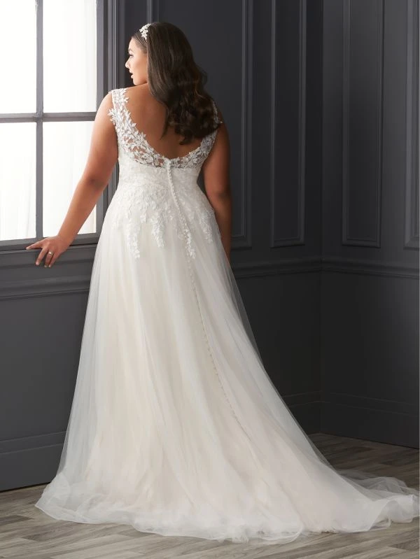 Christina Wu 29418 Detachable Sleeves V-Neck Plus Size Bridal Dress - Image 3