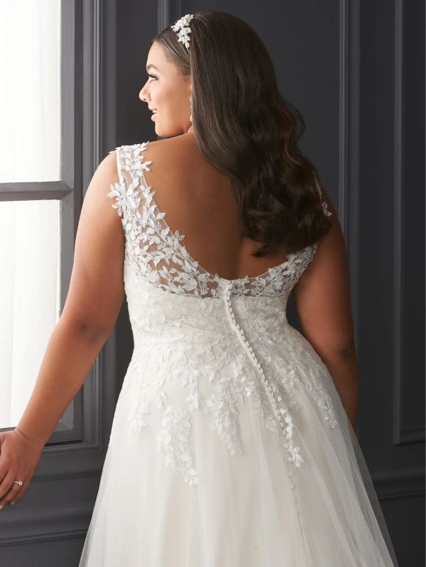 Christina Wu 29418 Detachable Sleeves V-Neck Plus Size Bridal Dress - Image 4