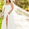 Christina Wu 29427 High Slit Beaded Neckline Plus Size Wedding Dress