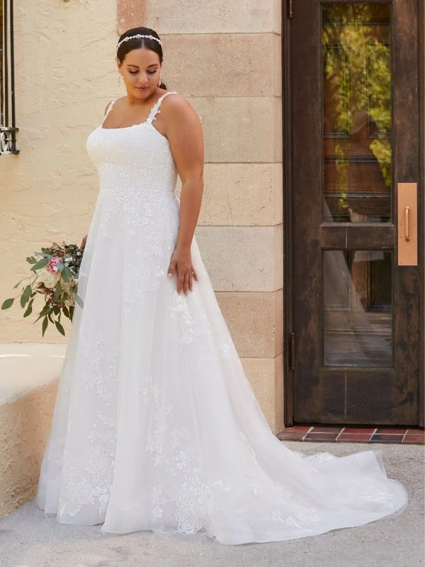 Christina Wu 29431 Two Strap Square Neck Plus Size Bridal Dress