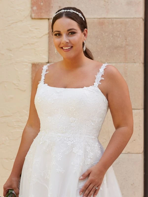 Christina Wu 29431 Two Strap Square Neck Plus Size Bridal Dress - Image 2