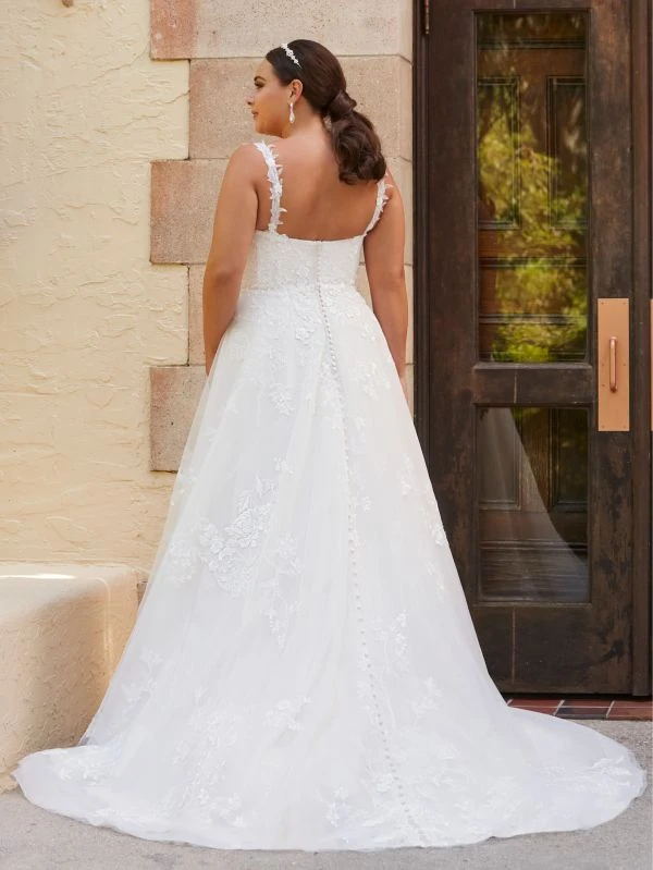 Christina Wu 29431 Two Strap Square Neck Plus Size Bridal Dress - Image 3