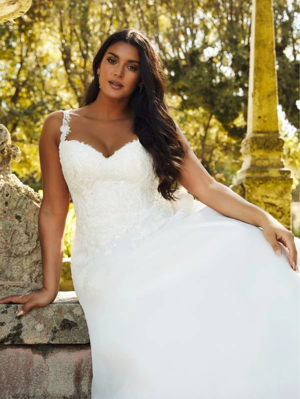 Christina Wu 29442 Button Back Sweetheart Neck Plus Size Wedding Dress