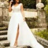 Christina Wu 29446 Scoop Neck High Slit Plus Size Bridal Dress