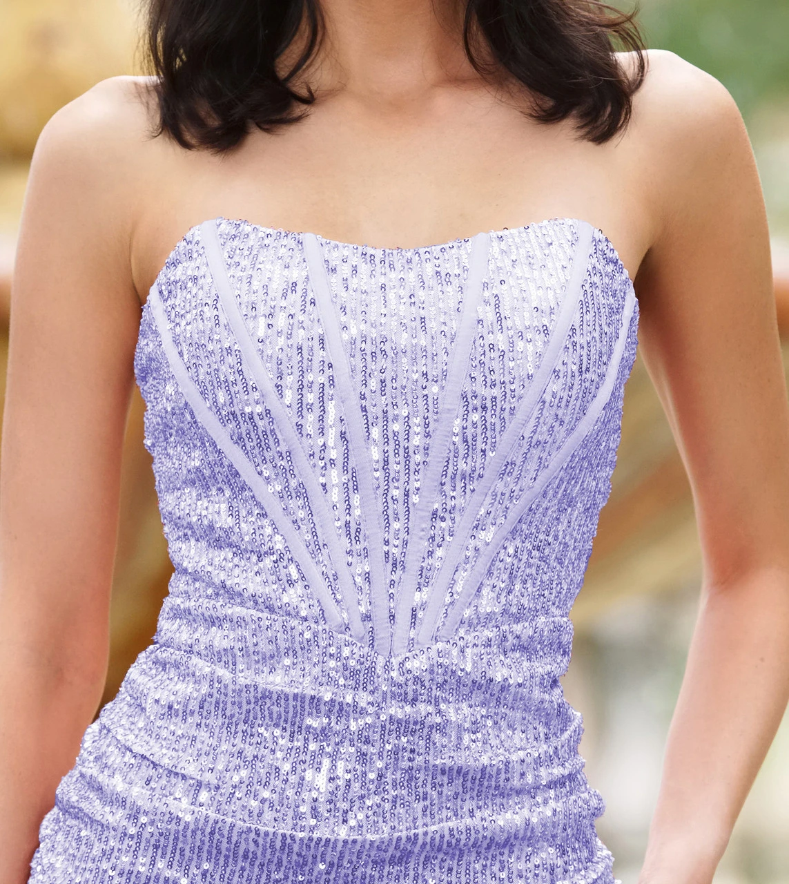 Gia Corset Sequin Mini Dress - Lilac - Image 3