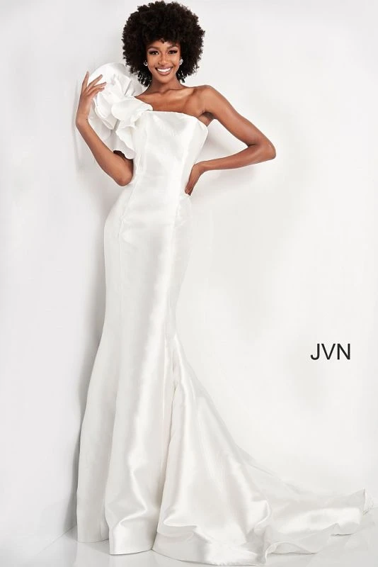 Jovani JVN00650 Ruffle One Strap Dress - Image 3