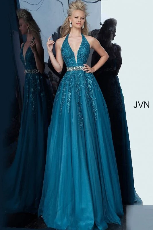 Jovani JVN00923 Halter Neckline Tulle Dress - Image 2