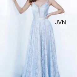 Jovani JVN03111 Plunging Neckline Lace Dress