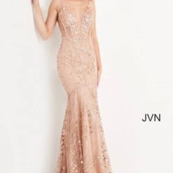 Jovani JVN05788 Sheer Corset Bodice Dress
