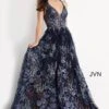 Jovani JVN06457 Sheer Bodice Floral Dress